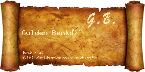 Gulden Benkő névjegykártya